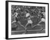 Women Runners Competing at the Olympics-null-Framed Premium Photographic Print