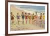 Women Running on Beach-null-Framed Premium Giclee Print