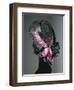 Women's Black Florence Straw Hat with Pink Satin and Velvet Double Ribbon, Early 1900-null-Framed Giclee Print