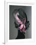 Women's Black Florence Straw Hat with Pink Satin and Velvet Double Ribbon, Early 1900-null-Framed Giclee Print