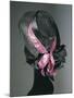 Women's Black Florence Straw Hat with Pink Satin and Velvet Double Ribbon, Early 1900-null-Mounted Giclee Print