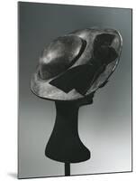 Women's Black Oriental Straw Hat, with Double Velvet Bow, Maud Roser, 1960's-null-Mounted Giclee Print