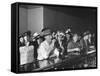 Women's Christian Temperance Union Members Invading Bar While Customers Remain Indifferent-Peter Stackpole-Framed Stretched Canvas