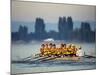 Women's Eights Rowing Team in Action, Vancouver Lake, Washington, USA-null-Mounted Photographic Print