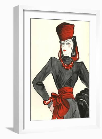 Women's Fashion 1930s, 1939, UK-null-Framed Giclee Print