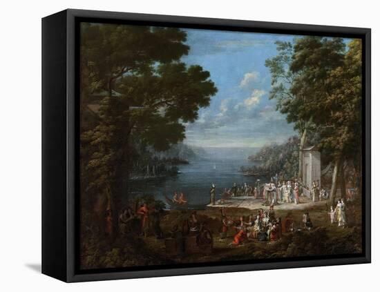 Women's Festival on the Bosphorus, 1737-Jean-Baptiste Vanmour-Framed Stretched Canvas