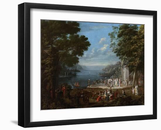 Women's Festival on the Bosphorus, 1737-Jean-Baptiste Vanmour-Framed Giclee Print