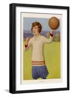 Women's Football: The Referee with Her Whistle About to Start the Game-null-Framed Art Print