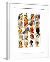 Women's Hats of Different Classes of Society, 13th-16th Century-Thurwanger Freres-Framed Giclee Print