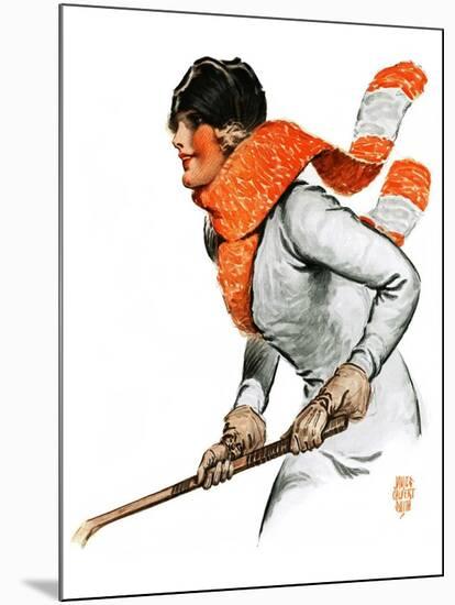 "Women's Ice Hockey,"February 21, 1925-James Calvert Smith-Mounted Giclee Print