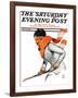 "Women's Ice Hockey," Saturday Evening Post Cover, February 21, 1925-James Calvert Smith-Framed Giclee Print