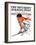 "Women's Ice Hockey," Saturday Evening Post Cover, February 21, 1925-James Calvert Smith-Framed Premium Giclee Print