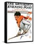 "Women's Ice Hockey," Saturday Evening Post Cover, February 21, 1925-James Calvert Smith-Framed Stretched Canvas
