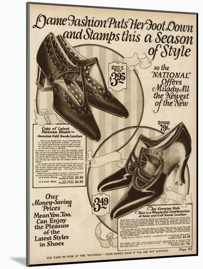 Women's Shoes 1924-null-Mounted Art Print