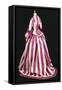 Women's Silk Walking Dress with Large Stripes-null-Framed Stretched Canvas