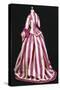 Women's Silk Walking Dress with Large Stripes-null-Stretched Canvas