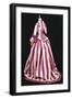 Women's Silk Walking Dress with Large Stripes-null-Framed Giclee Print