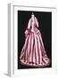 Women's Silk Walking Dress with Large Stripes-null-Framed Giclee Print