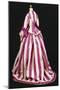 Women's Silk Walking Dress with Large Stripes-null-Mounted Giclee Print