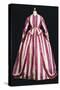 Women's Silk Walking Dress with Large Stripes-null-Stretched Canvas