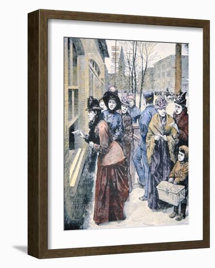 Women's Suffrage in the Usa: Women Voting in the Wyoming Territory after Winning That Right in 1869-American-Framed Giclee Print