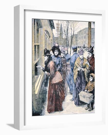 Women's Suffrage in the Usa: Women Voting in the Wyoming Territory after Winning That Right in 1869-American-Framed Giclee Print
