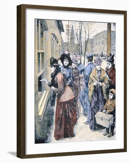 Women's Suffrage in the Usa: Women Voting in the Wyoming Territory after Winning That Right in 1869-American-Framed Giclee Print