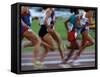 Women's Track and Field Race-Paul Sutton-Framed Stretched Canvas