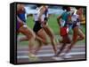 Women's Track and Field Race-Paul Sutton-Framed Stretched Canvas