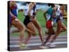 Women's Track and Field Race-Paul Sutton-Stretched Canvas