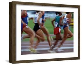 Women's Track and Field Race-Paul Sutton-Framed Photographic Print