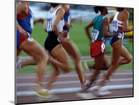 Women's Track and Field Race-Paul Sutton-Mounted Photographic Print