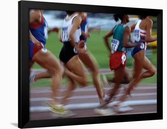 Women's Track and Field Race-Paul Sutton-Framed Photographic Print