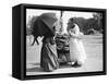 Women Selling Newspapers-null-Framed Stretched Canvas