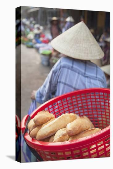 Women Selling Vegetables at Market, Hoi An, Quang Nam, Vietnam, Indochina, Southeast Asia, Asia-Ian Trower-Stretched Canvas