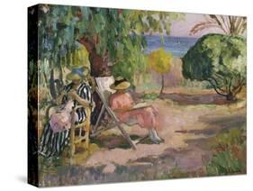 Women Sewing-Henri Lebasque-Stretched Canvas