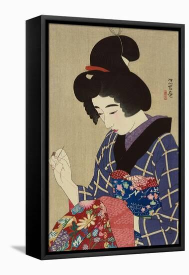 Women Sewing-null-Framed Stretched Canvas