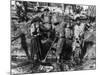 Women Shovel Oil from Well in Romania Photograph - Romania-Lantern Press-Mounted Art Print