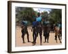 Women Sing and Dance Before the Bull Jumping, Turmi, Ethiopia-Jane Sweeney-Framed Photographic Print