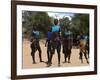 Women Sing and Dance Before the Bull Jumping, Turmi, Ethiopia-Jane Sweeney-Framed Photographic Print