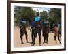 Women Sing and Dance Before the Bull Jumping, Turmi, Ethiopia-Jane Sweeney-Framed Photographic Print