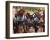 Women Sing and Dance Before the Bull Jumping, Turmi, Ethiopia-Jane Sweeney-Framed Premium Photographic Print