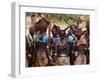 Women Sing and Dance Before the Bull Jumping, Turmi, Ethiopia-Jane Sweeney-Framed Premium Photographic Print
