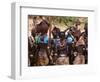 Women Sing and Dance Before the Bull Jumping, Turmi, Ethiopia-Jane Sweeney-Framed Photographic Print