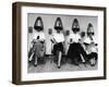 Women Sitting and Reading under Hairdryers at Rockefeller Center "Pamper Club"-Nina Leen-Framed Photographic Print