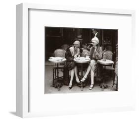 Women Sitting at a Cafe Terrace-null-Framed Art Print