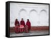 Women Sitting in Durbar Square (UNESCO World Heritage Site), Kathmandu, Nepal-Ian Trower-Framed Stretched Canvas