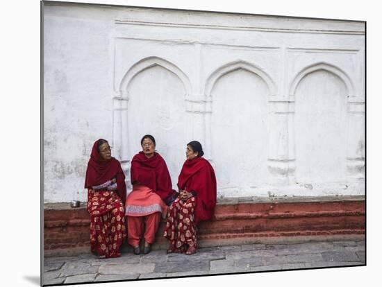 Women Sitting in Durbar Square (UNESCO World Heritage Site), Kathmandu, Nepal-Ian Trower-Mounted Photographic Print