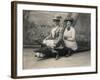 Women Sitting on a Stuffed Alligator, C.1905-null-Framed Photographic Print