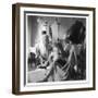 Women Sitting under Hair Dryers at the Hairdressers-Henry Grant-Framed Photographic Print